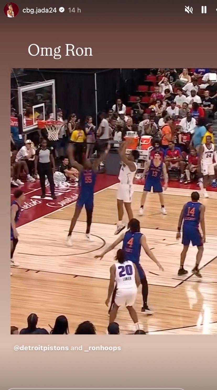 Iowa State's Jada Williams drops 2-word reaction to Ron Holland's dominating display for the Pistons - Images source: Instagram/cbg.jada24